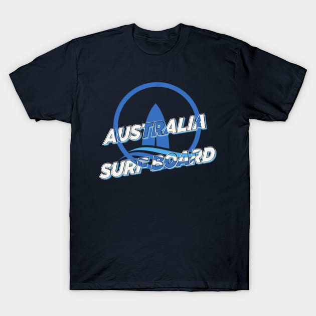 Australia surf board T-Shirt by TeeText